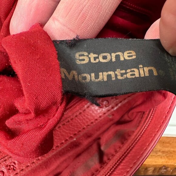 Stone and Co Pebbled Red Leather Crossbody Bag Soft Boho Festival 70s 90s y2k - Picture 4 of 16